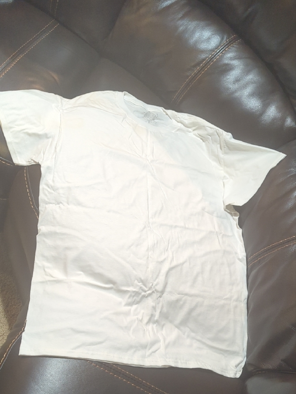3 Like New Fruit Of The Loom Large 100% Cotton Classic White Crew Neck Tshirts - Picture 3 of 6